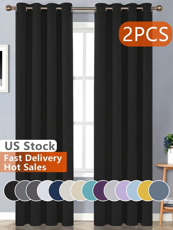 Estelar Textiler 2pcs Beige Blackout Curtains For Living Room And Bedroom, Thermal Insulated