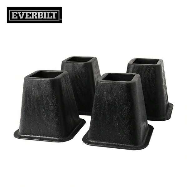 6 In. Black Bed Risers (4-Pack) NEW