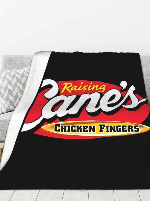 Raising Cane'S Logo T Shirt 100% Cotton Sizes S3XL, Black With Orange Yellow Best Get Well Gifts For Women Men, Plush Comfort Throw With Inspirational Messages, Hug Blanket For Best Friend, Mom (Black,40"X30" 80"X60" 50"X40" 50"X60" )