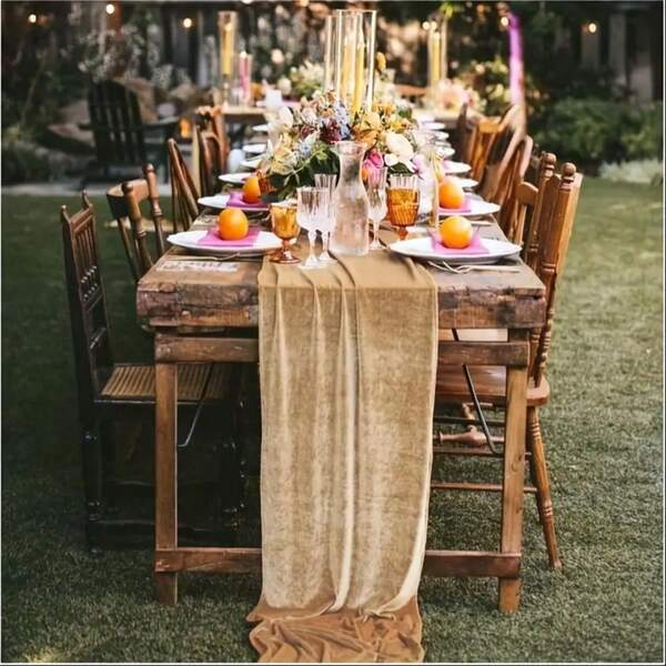 Velvet Table Runner 20 X 120 Inches 10ft Luxurious Thick Soft Velvet Christmas Thanksgiving Wedding Reception Table Runner For Party Reception Decorations